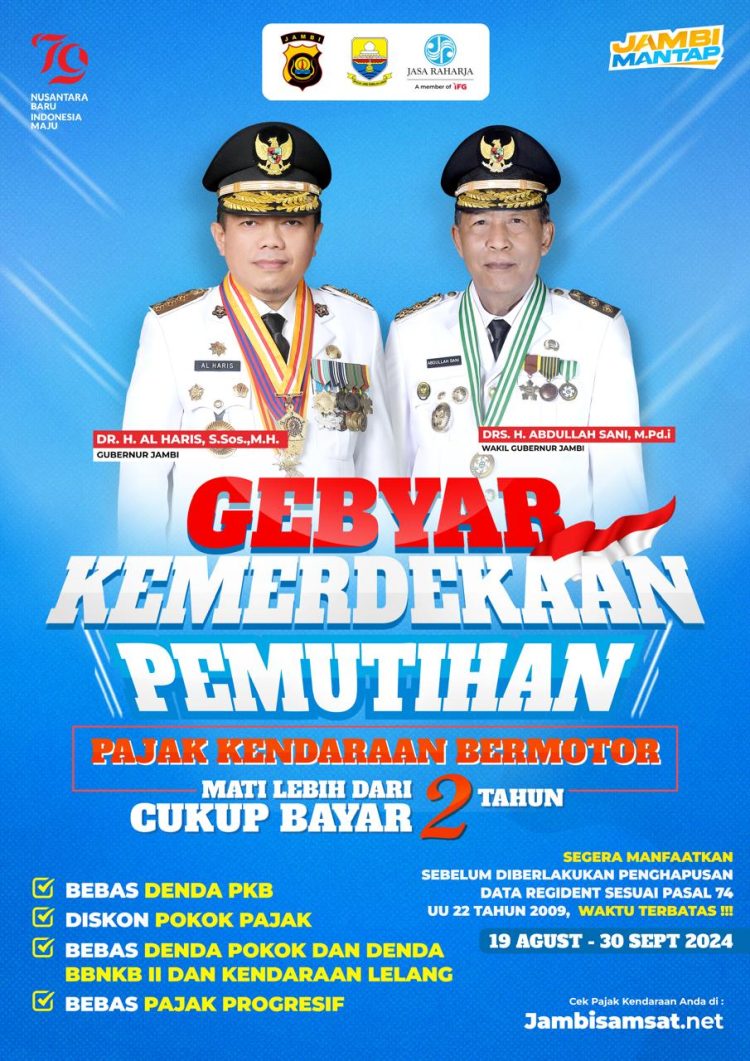 Gubernur Jambi Al Haris Kembali Adakan Pemutihan Pajak Kendaraan