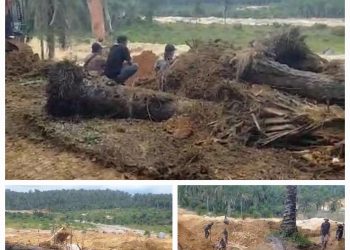 Alat berat seperti ekskavator masih terus beroperasi melakukan aksi Penambangan emas tampa izin (Peti) di Merangin